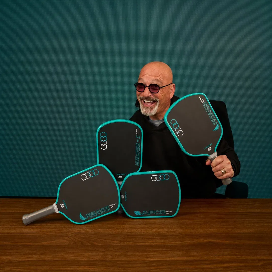 Multiple pickleball paddles shown together